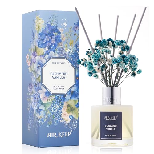 Image of Airkeep Reed Diffuser Set /Cashmere Vanilla /6.76 fl oz(200ml) /1 Pack /Home & Office Decor Aromatherapy Diffuser Oil Gift Set