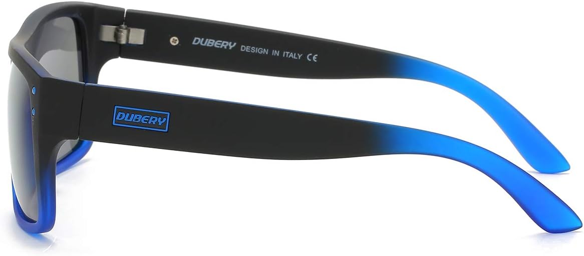 DUBERY Unisex Wide Frame Polarized Sunglasses UV Protection Retro Rectangular Sun Glasses D912 - Image 3