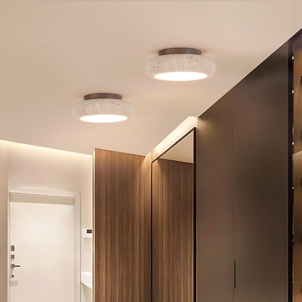 Jadssox nowoczesne oświetlenie sufitowe LED kamień lampa sufitowa podtynkowa 7,8 cala oświetlenie korytarza drewno blisko lampy sufitowe do sypialni schody przedpokój dom wiejski 18W 3000K