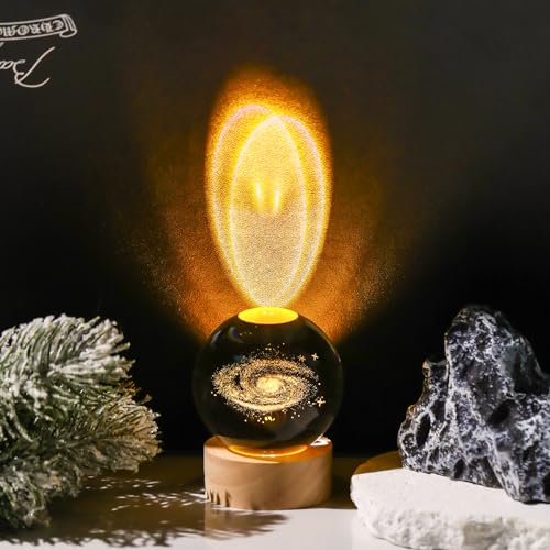 Image of Movdyka 3D Crystal Galaxy Ball Space Decor Lamp Science Astronomy Gifts for Kids, Laser Engraved Galaxy Model Universe Night Light Gift Idea for Graduation Mothers Day Christmas