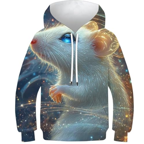 Sweat 3D souris étoilée enfant avec capuche confort 9-11 ans