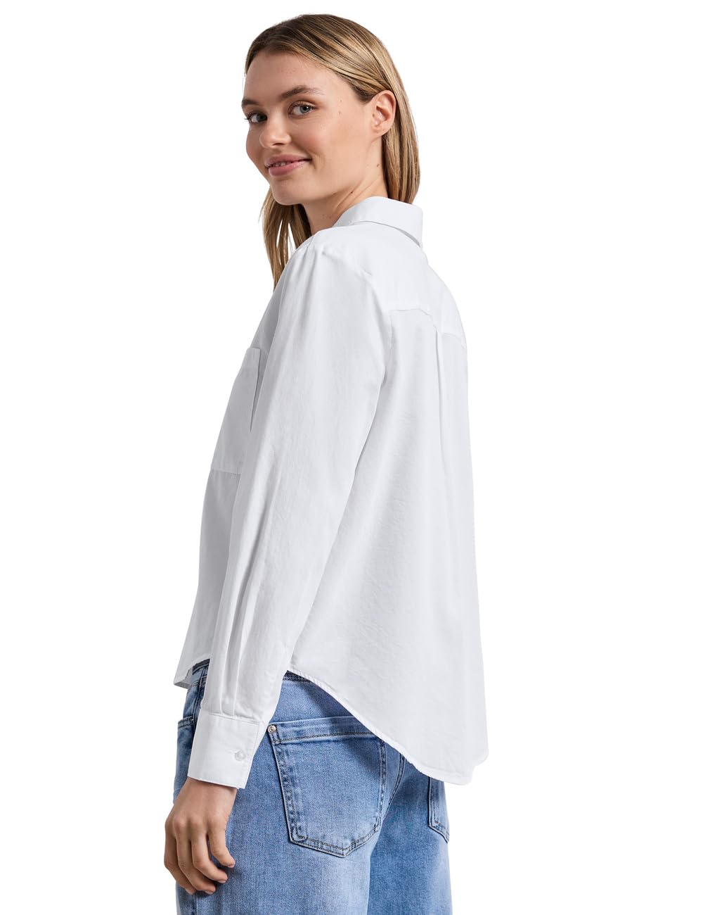 Street One Damen Langarm Bluse mit Hemdkragen aus Twill