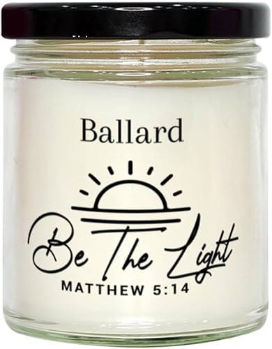 Keepsake Ballard Be The Light Matthew 514 Candle, Ballard Birthday Christmas Graduation Gifts for Ballard Bible Verse Religious Christian Ballard