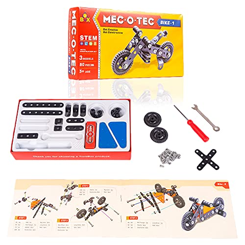 Image of TOYZTREND MEC - O - Tec Bike 1 Metal Construction Toy, Building Blocks, Educational Toys for 6+ yrs Boys and Girls, Multicolor