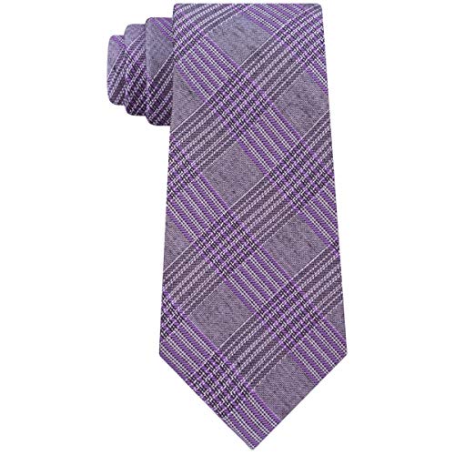 Calvin Klein Mens Schoolboy Silk Plaid Neck Tie Purple O/S