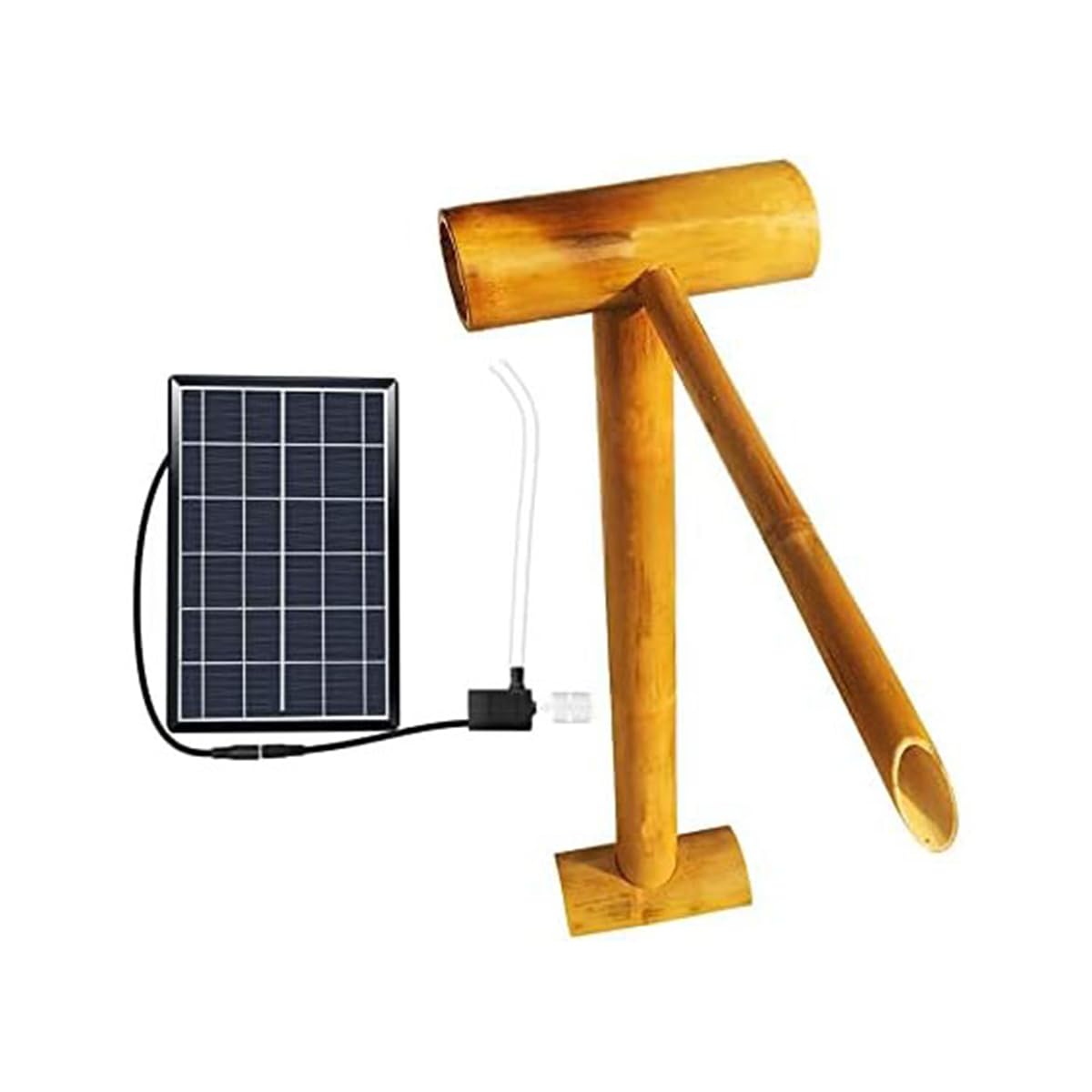 Ljykbfl 50Cm Solar Water Fountain With Pump, Outdoor Bamboo Fountains, Feng Shui Bamboo Fountains, Outdoor Water Fountain With Pump, For Garden Backyard Lawn,