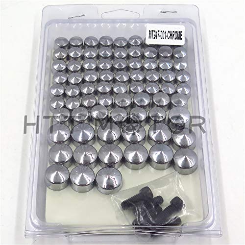 HTTMT MT247-001-CD Chrome Bolts Toppers Caps Compatible with 2007 2008 2009 2010 2011 2012 2013 Harley FLT FLH