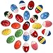 Peohud 24 Pieces Wooden Egg Shakers, Maracas Percussion Musical Eggs for Kids, Musical Instruments Toys for Toddler Baby Music Learning
