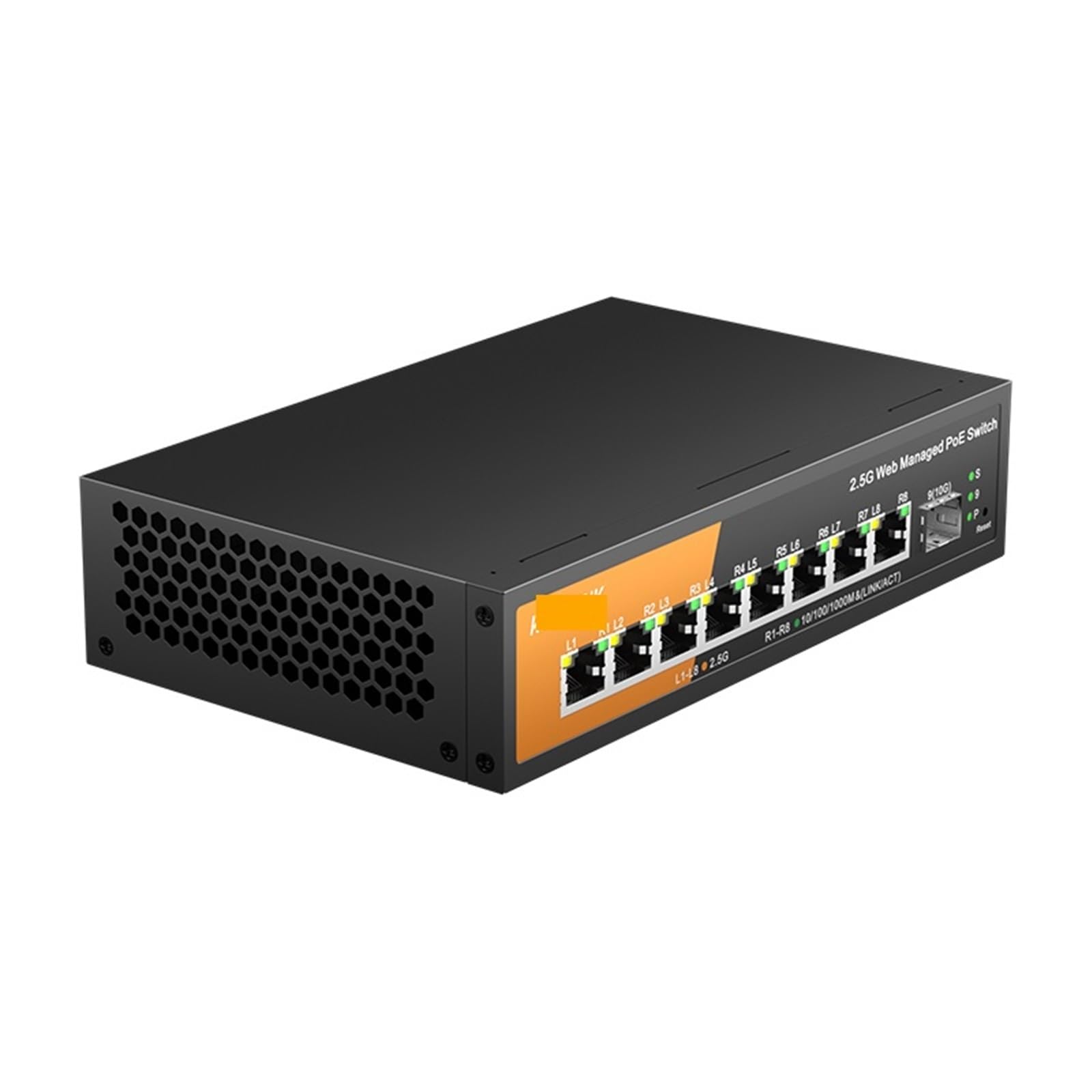 9-portowy przełącznik zarządzalny Multi-Gigabit z 8-2,5 Gb/s PoE i 1-10 GB SFP+ Uplink (przełącznik z wtyczką amerykańską)