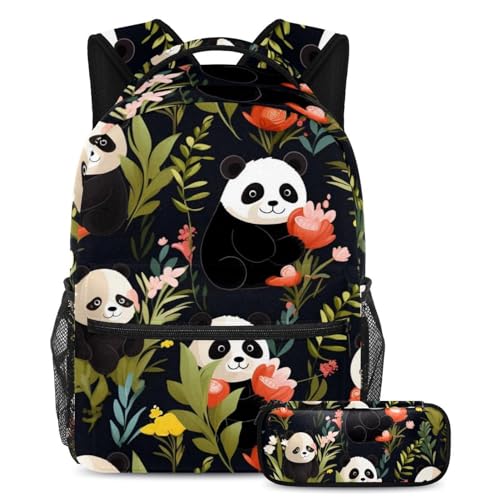 Cartables pour enfants panda multicolore | Ensemble scolaire et voyage confortable