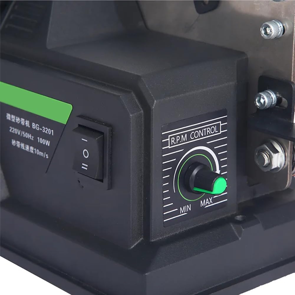 Mini szlifierka taśmowa szlifierka wielofunkcyjna DIY polerowanie ostrzałka do noży drewniane krawędzie polerowanie elektryczna maszyna taśmowa 7 prędkości regulowana ławka szlifierka taśmowa