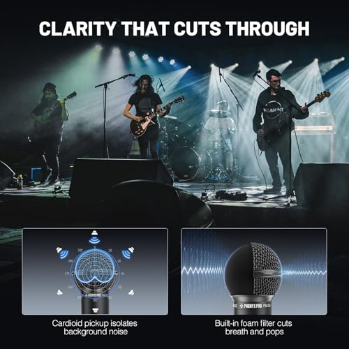 Image of Phenyx Pro Cardioid Dynamic Wired XLR Microphone with On /Off Switch PM-25S