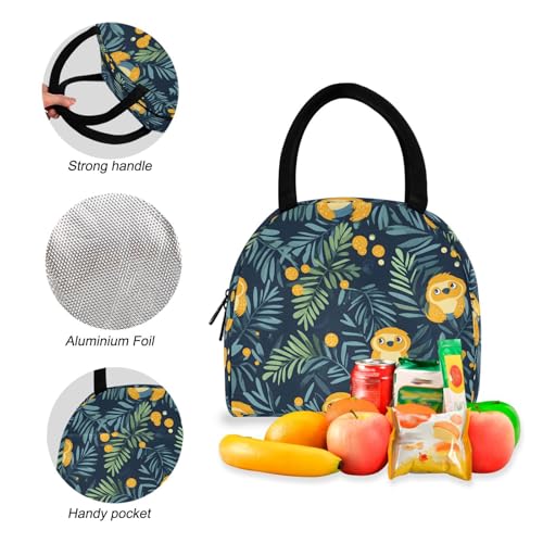 Backpack Lunch Box Set Large Capacity Travel Backpacks and Insulated Lunch Bag for Commute Hiking Picnic Sloth Pattern Print4