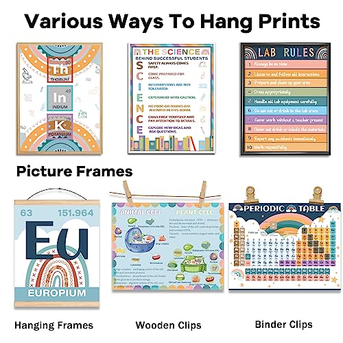 Image of 12 Periodic Table Poster Science Posters For Classroom Middle School Science Bulletin Board Sets For Classroom Science Posters For Middle School Classroom Decor Middle School Poster Large Boho Rainbow