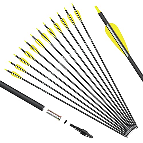 KESHES Archery Carbon Arrows for Compound & Recurve Bows 30 inch