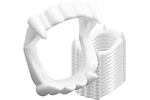 12-Piece White Fake Vampire Teeth Fangs: Perfect for Halloween, Cosplay, and Spooktacular Parties