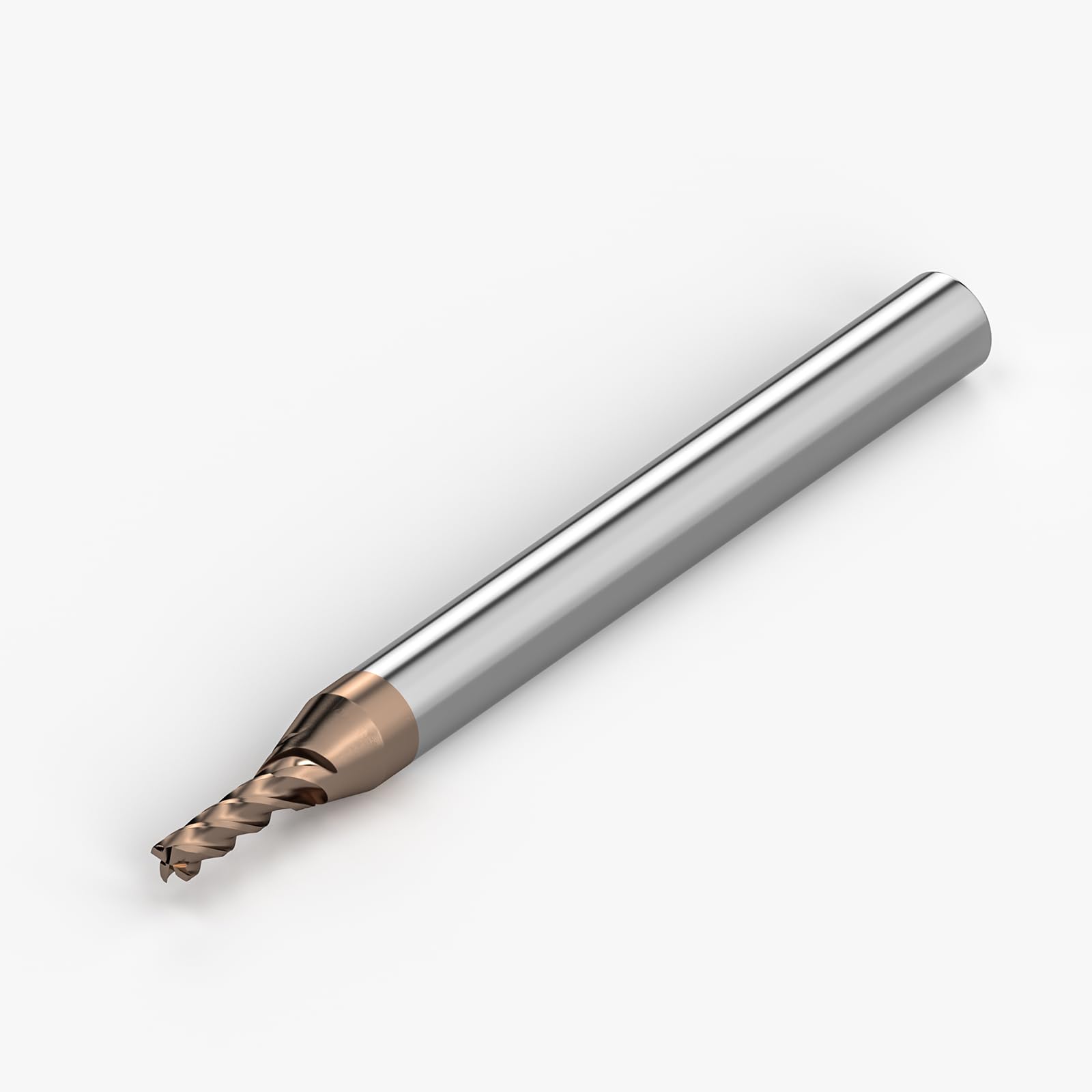 Lot de 3 fresas con mango de carburo de tungsteno, fresa cuadrada de 2 mm, revestimiento AlTiN, 4 cuchillas helicoidales CNC de carburo cementado - Longitud de la cuchilla: 5 mm - Longitud
