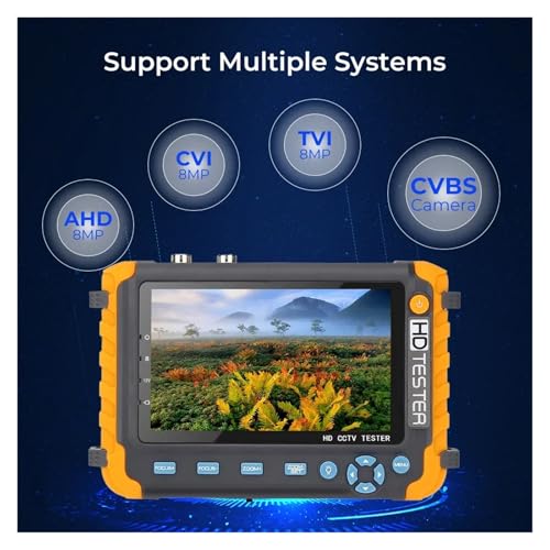 Monitor de cámara de 5 pulgadas y miniprobador CFTV para formato analógico 4K 3