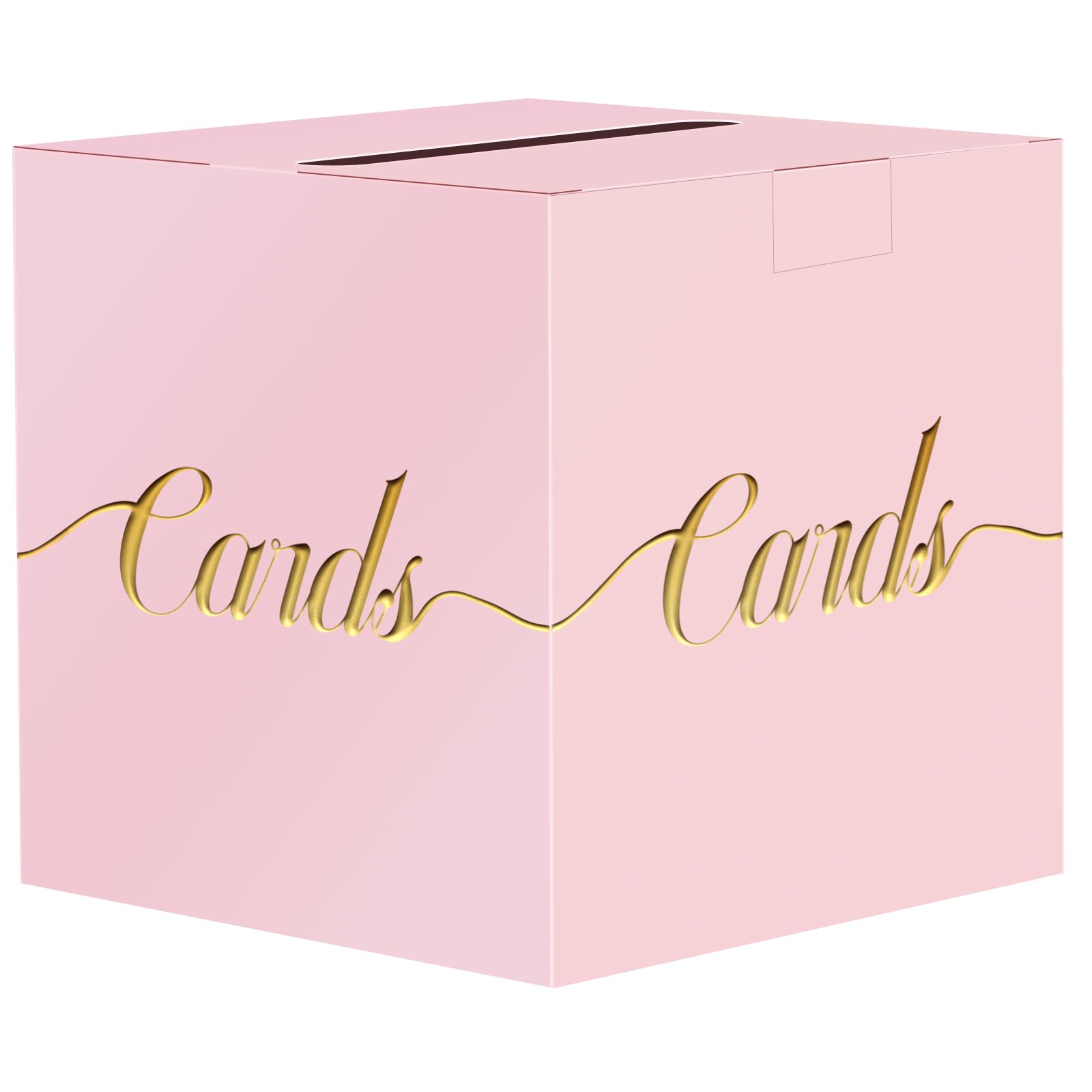 Photo 1 of CaliLain Pink Card Box for Party; Box for Cards with Gold Foil Embossed Design; Ballot Raffle Boxes for Graduation Decorations, Wedding, Bridal Shower, Birthday, Baby Shower; Envelope Boxes for Party