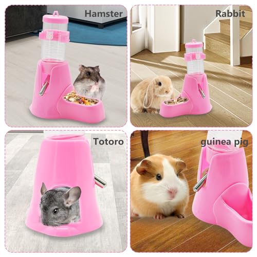 Hamster Water Bottle with Stand, Aleker 80ml Guinea Pig Water Bottle Non Drip, Automatic Feeder Water and Food Dispenser for Guinea Pig, Rat, Rabbit, Gerbil, Chinchilla, Small Animals - Image 7