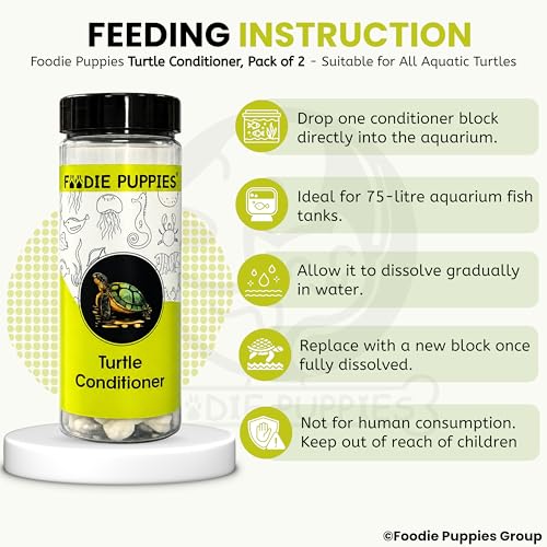 Image of Foodie Puppies Turtle Conditioner Blocks for Aquatic Turtles (Pack of 2) | Calcium & Vitamin D3 Enriched Formula | Supports Strong Shell, Clean Water & Healthy Growth for Turtles & Aquatic Reptiles