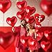 KatchOn, 12+1 Foil Red Heart Balloons Decorations - Large, 36 Inch | I Love You Balloons for Happy Valentines Day Decorations | Valentines Balloons for Valentines Decorations | Wedding, Proposal Décor