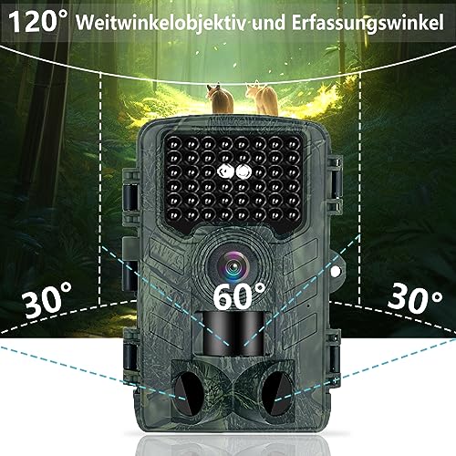 Aoomoon Wildkamera,60MP 4K Video Wildkamera mit Handyübertragung App,0.2s Schnelle Trigger...
