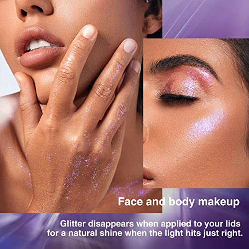 Langmanni Holographic Body Glitter Gel For Body, Face, Hair And Lip.color Changing Glitter Gel Under Light. Vegan & Cruelty Free-1.35 Oz (2# Sparkling Pink) #TOP4