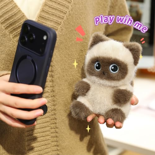 Image of Ditucu Palm-Sized Siamese Cat Stuffed Animals Cute Soft Plush Dolls Small Plushies Toys Gifts for Kids 6 inch