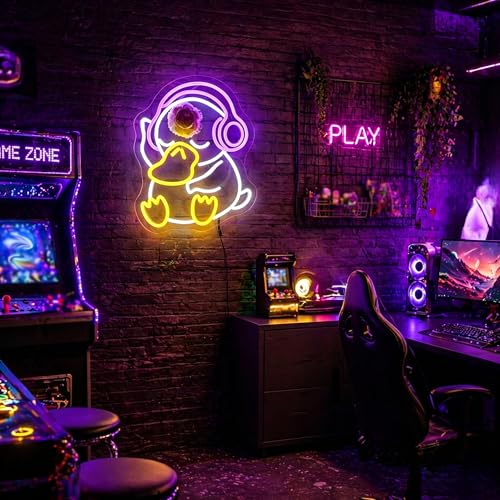 Image of Neon Sign - Duck LED Neon Signs for Wall Decor, Cute Animal Light Up Led Sign for Bedroom, Party, Bar, Game Room & Home Room Decor