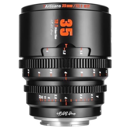 7atisans 35 mm T2.1 Cine serie di obiettivi Super 35 Hope Prime per fotocamere E-mount FX30 e altre . nero