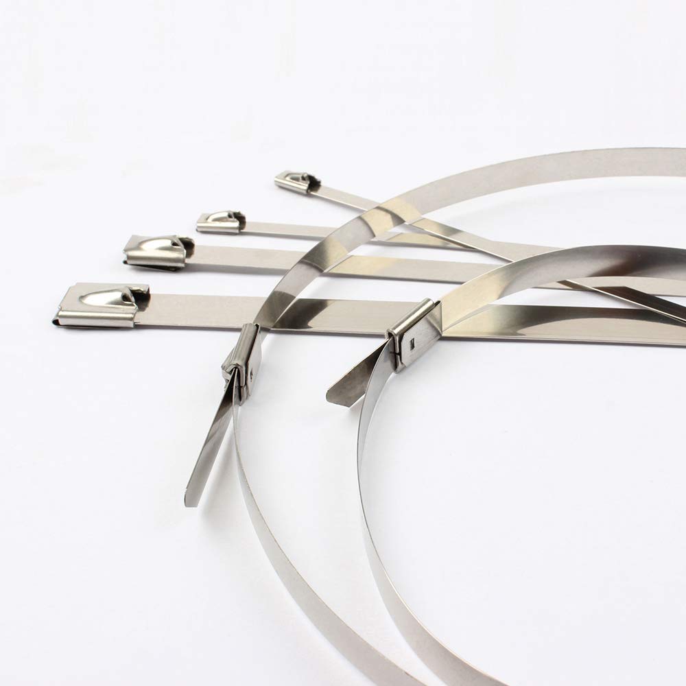 Bridas for Cables, Bridas con Cierre automático, 100 Unidades, 8 mm de Ancho, alambres de Acero Inoxidable con Cierre automático, Bridas de Metal, Bridas con Cierre automático(8mmx250mm)