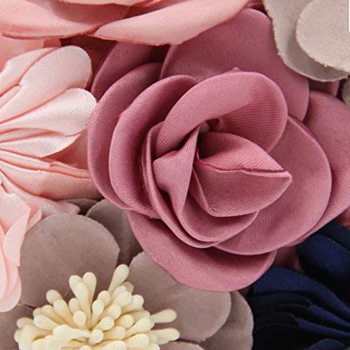 Image of TOOBA Handicraft Women's Round Shape Clutch Bag Purse | Floral Bag, Bridal Purse & Party Handbag Design with Ring Handle - Wedding & Special Occasion Clutch