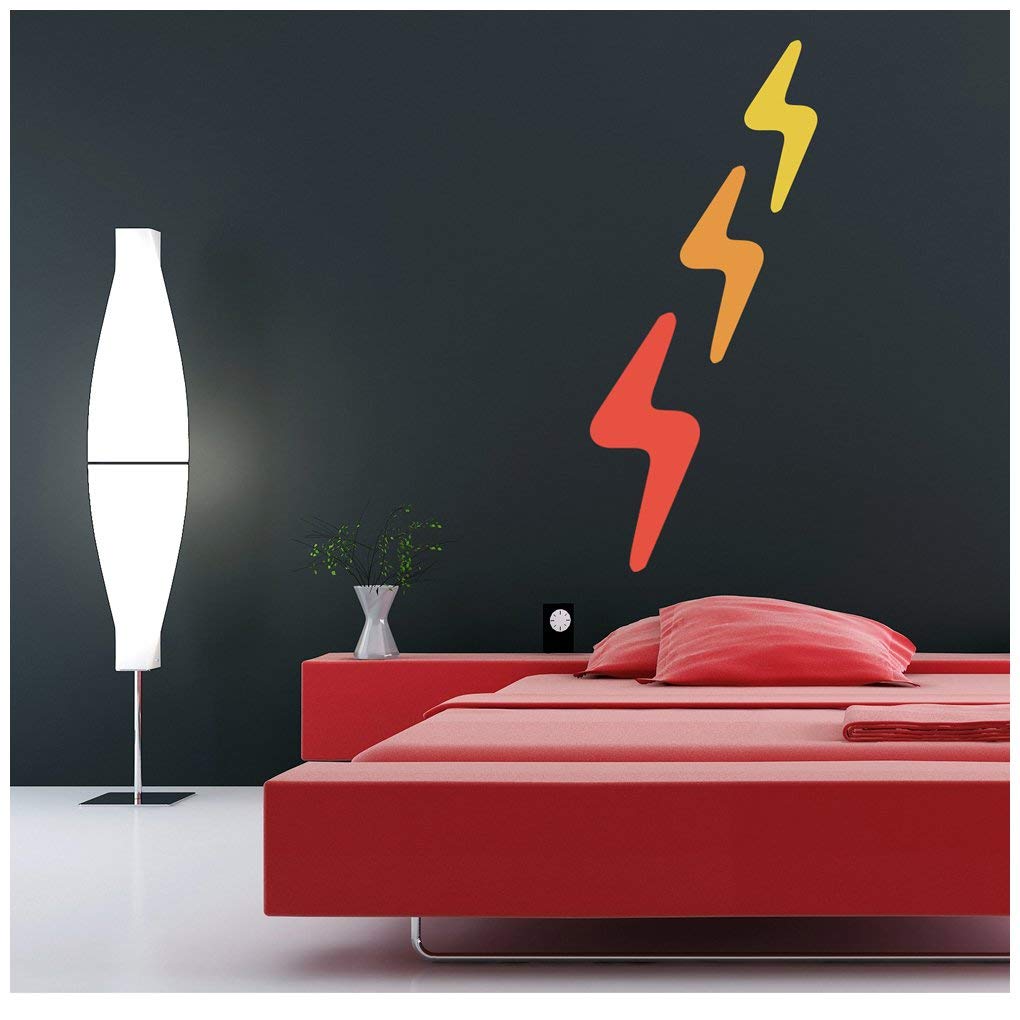 azutura Lightning Strike Weather Wall Sticker Pack Light Orange