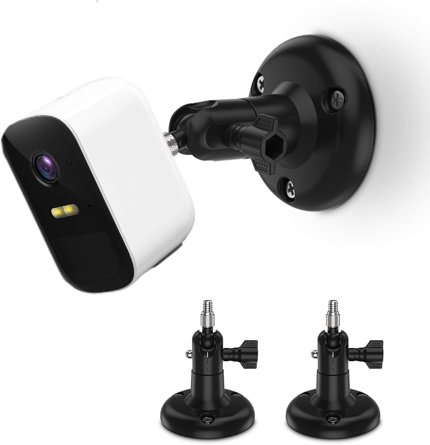 Holaca Black Adjustable Wall Mount Holder Compatible With Eufycam 1/2/2C/2C Pro/3/3C/E/S3 Pro And Other Models, 1/4" Screw Mounts (2Pack )