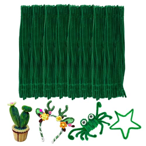 Image of Christmas Green Pipe Cleaners Craft Bulk,Arts Crafts,Chenille Stems Art Supplies for Projects Creative DIY Room Decor,Christmas Tree Decorations,Handmade Flower,Kids Stocking Stuffers,Family Games