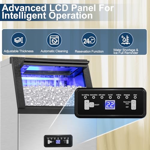 Máquina comercial para hacer hielo 120lbs/24h acero inoxidable miniatura 5