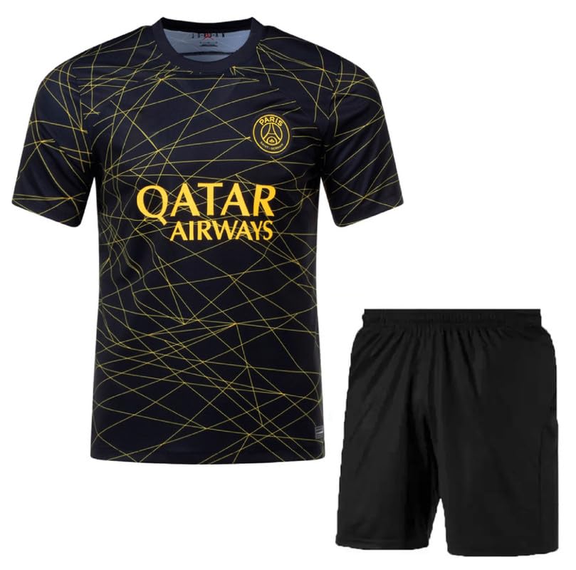 GenericMessi 30 Pariss Football Team Black Home Jersey with Shorts 2022/2023 (Men,Boys,Kids)