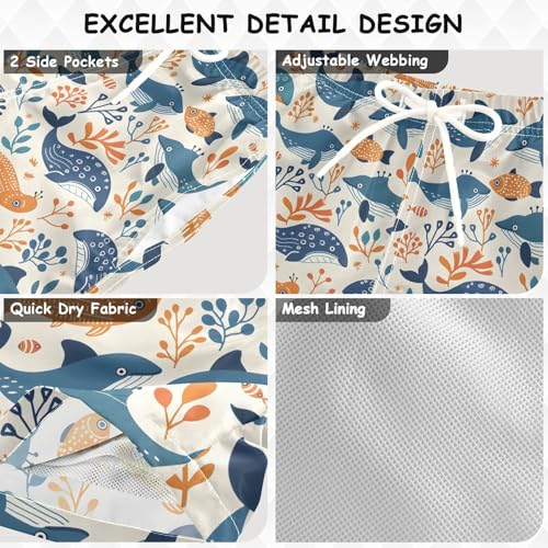 senya Whale and Fish A Boys Swim Trunks Toddler Shorts Swimwear Boardshorts3