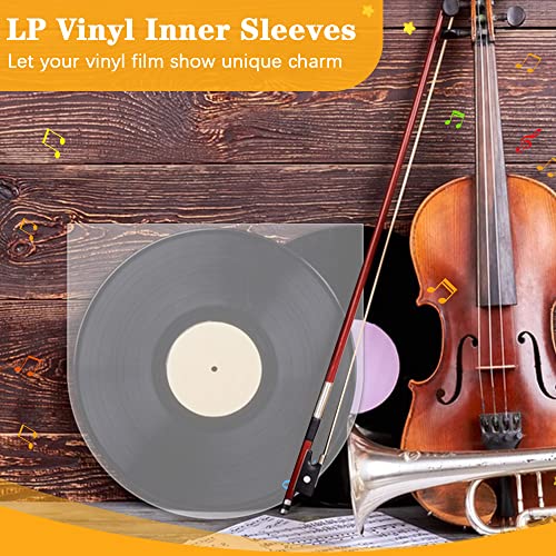 PERFETSELL 50 Pieces Record Sleeves 12 Inch LP Vinyl Inner Sleeves Semi-Transparent Anti Static Single Cover Round Record Album Covers for 12 Inch Record - Image 4