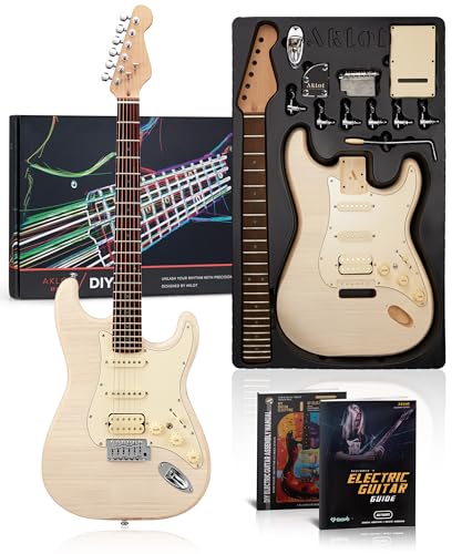 AKLOT DIY Guitarra eléctrica – Kit de guitarra eléctrica sin ensamblar premium para entusiastas de la...