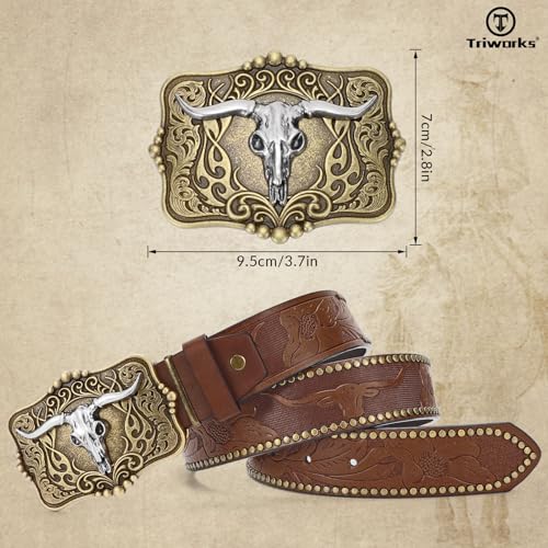 Western Belt for Men Women Cowboy Leather Belt Western Buckle Cowgirl Engraved Belt4