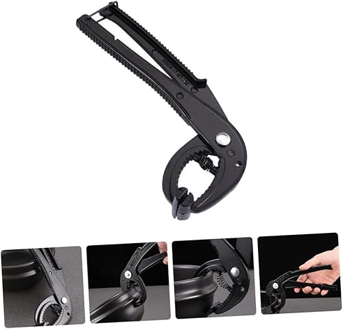 Miniatura 6 de OKUMEYR Pinzas para ollas de piedra, pinzas de cocina de aluminio, soporte de metal, clip de agarre de metal para sartenes calientes, herramientas