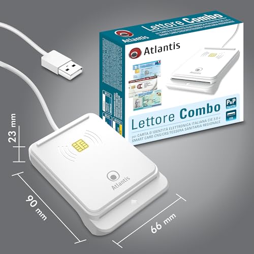 LETTORE ATLANTIS P005-CIEK421C combo CIE 3.0 + SMART CARD USB NFC per Carta Identità Elettronica Italiana CIE 3.0 CNS/CRS/TS - 9