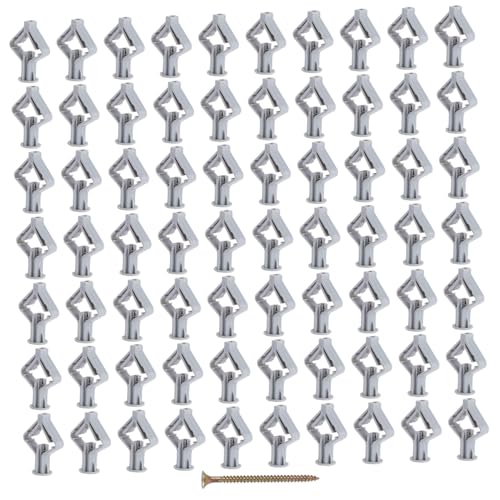 KICHOUSE 100pcs Plastic Butterfly Wall Anchors Strong Support Plasterboard Fixing Screws Home Hardware Accessories