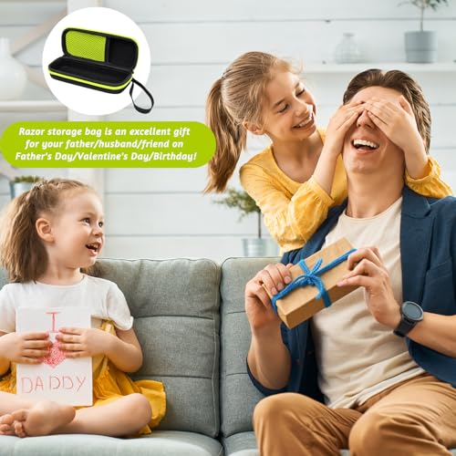 Mudoulu PU Tasche Kompatibel mit Rasierer, Hartschalen Reiseetui für Gillette ProGlide, Fusion5, Mach3 Nassrasierer, Wasserdichtes Etui mit Netzfach Tragbare Aufbewahrung für Reisen