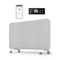 Convection Panel Space Heater Indoor Use, Large Room Electric Heater with Wifi App Control, Smart Mica Infrared Heater with Programmable Thermostat, Wall Mount or Standing, Quiet & Eco, 1500W, 33 Inch