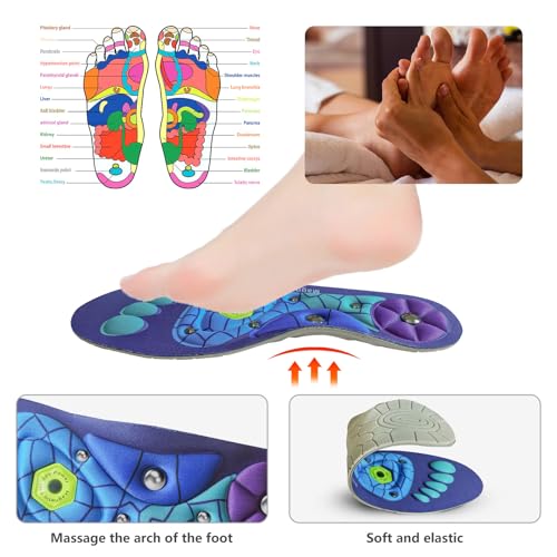 Image of Magnetic Acupressure Insoles,Orthopedic Insoles,Relieve Tired can be Used by Both Men and Women (Blue, S-US(6-9))