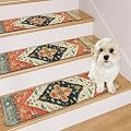 OJIA Extra Non-Slip Carpet Stair Treads for Wooden Steps Set of 4, 30"X8" Rubber Indoor Stair Runner Slip Resistant Stair Rugs Safety Mats for Dogs, Kids & Elders, Stairway Grip Step Treads