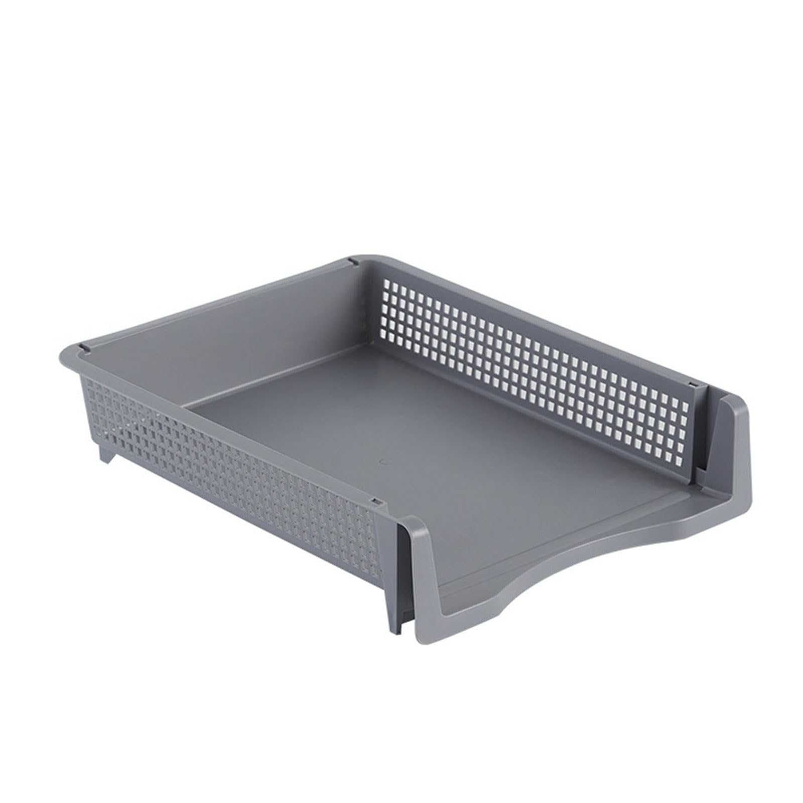 Hsioluted Grey Letter Trays Stackable Paper Letter Trays File Document Storage Filing Organizers Mail Baskets Desk Desk Organizers Storage Box